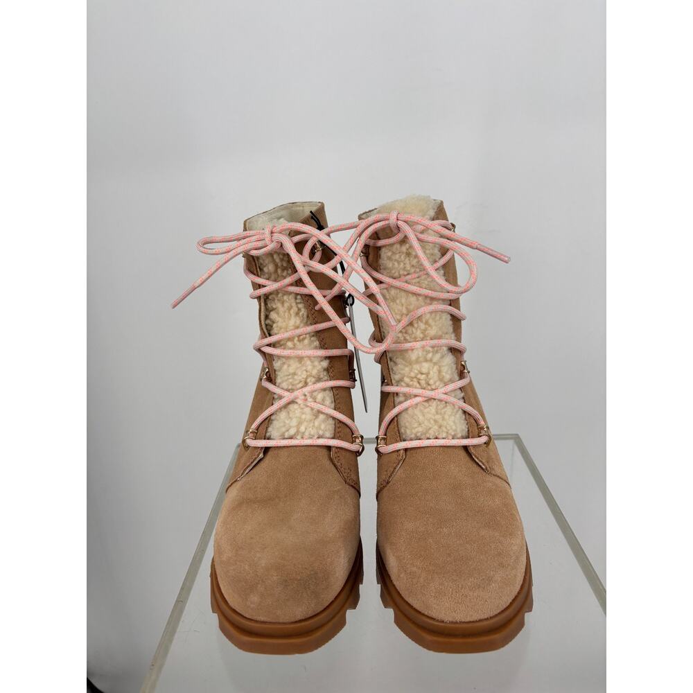 Sorel Joan Of Arctic Wedge III Cozy Ankle Boots Womens 8 Tawny Tan Suede